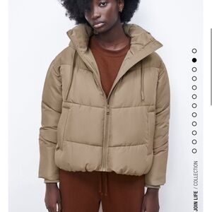 Zara Water Repellent Puffer Jacket Size S